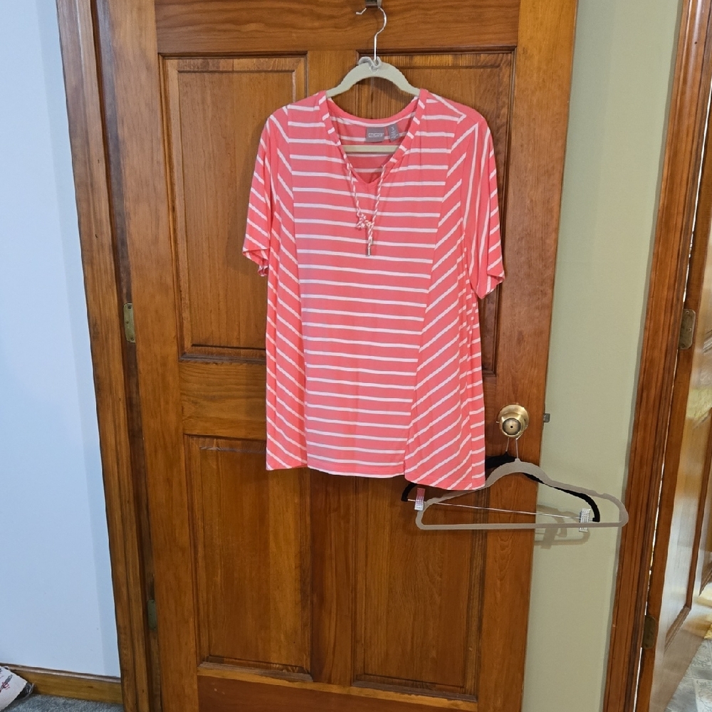 Chico's Striped Pink Women's Top